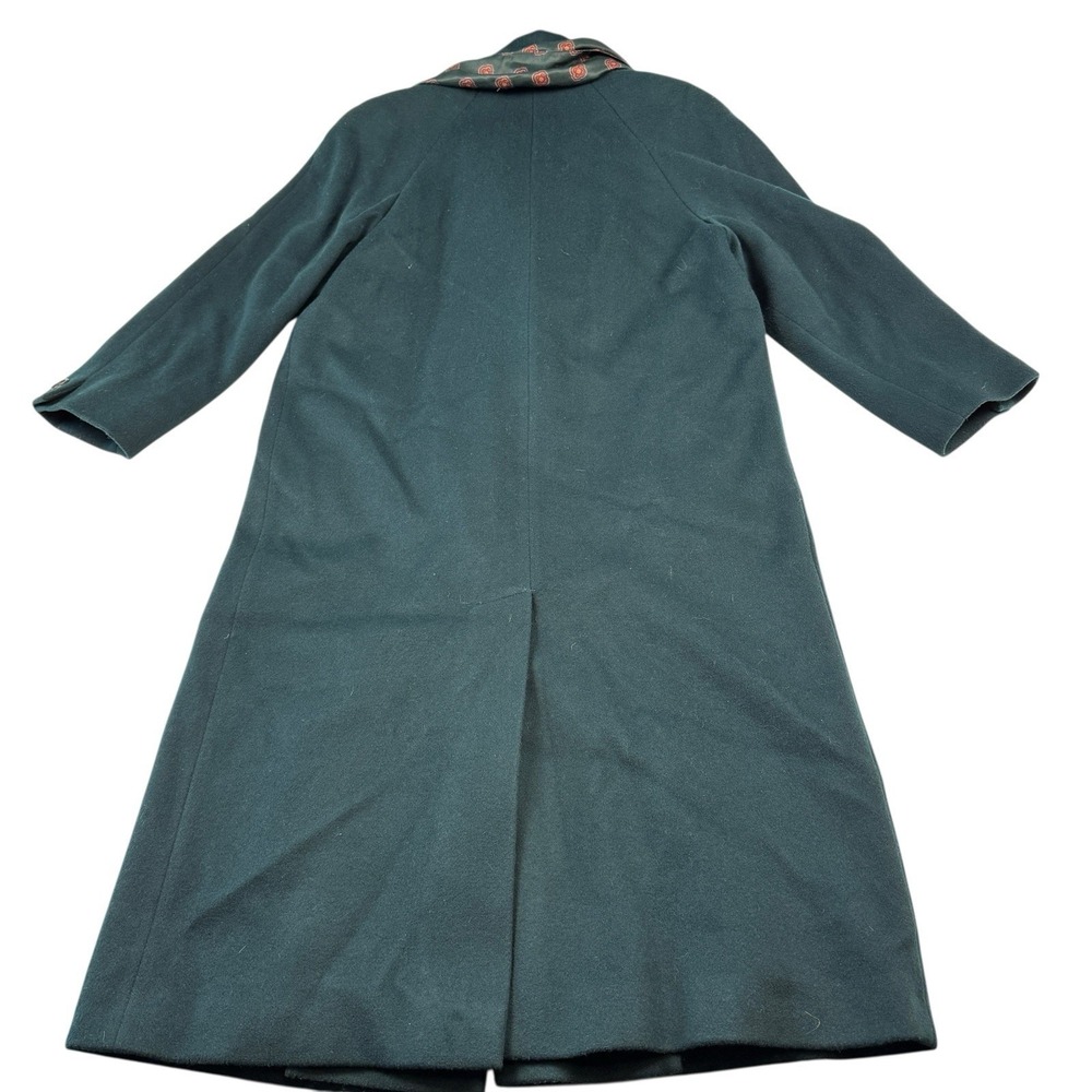 Forecaster Of Boston Wool Trench Overcoat Emerald Green Size 14 Classic Preppy - Picture 3 of 8